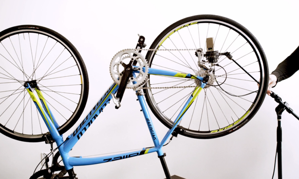 Artist creates music from a bicycle